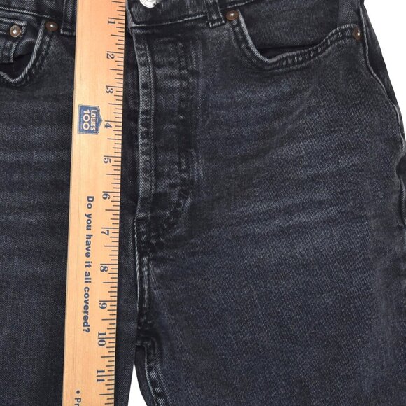 We The Free Raw Hem Straight Leg Faded Black Jeans 27 y2k 90s - Picture 6 of 8